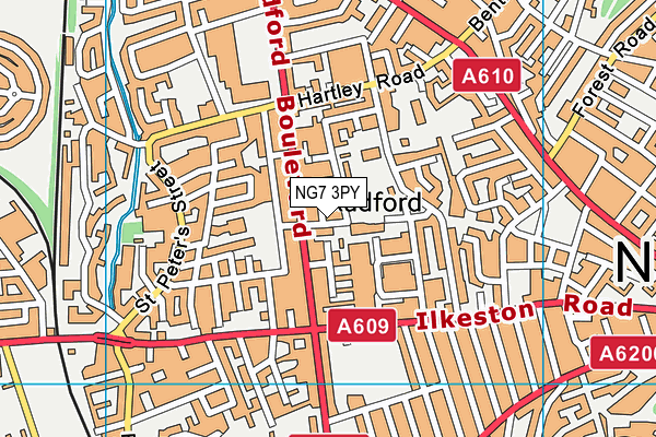 NG7 3PY map - OS VectorMap District (Ordnance Survey)