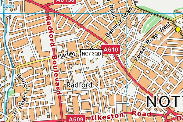 NG7 3QD map - OS VectorMap District (Ordnance Survey)