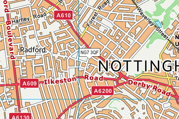 NG7 3QF map - OS VectorMap District (Ordnance Survey)