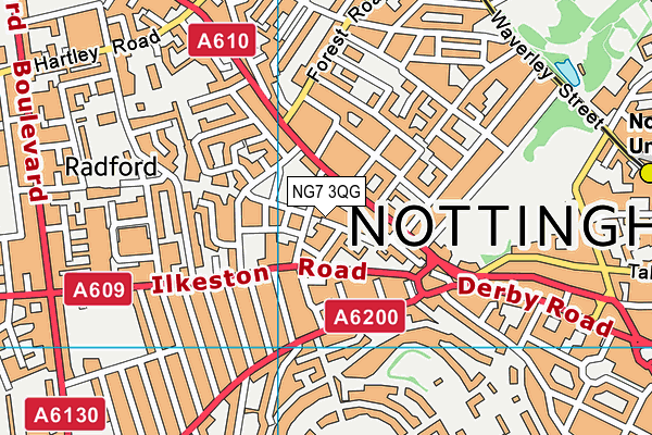 NG7 3QG map - OS VectorMap District (Ordnance Survey)