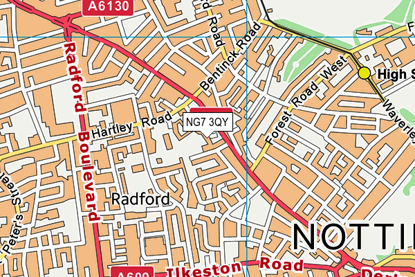 NG7 3QY map - OS VectorMap District (Ordnance Survey)