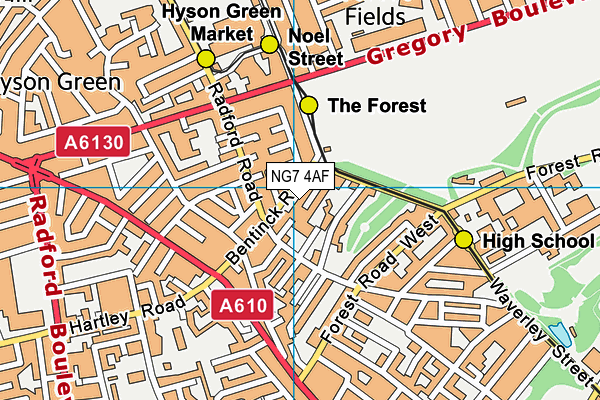 Fig Tree Primary School & Nursery map (NG7 4AF) - OS VectorMap District (Ordnance Survey)