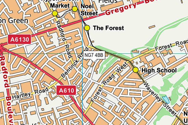 NG7 4BB map - OS VectorMap District (Ordnance Survey)