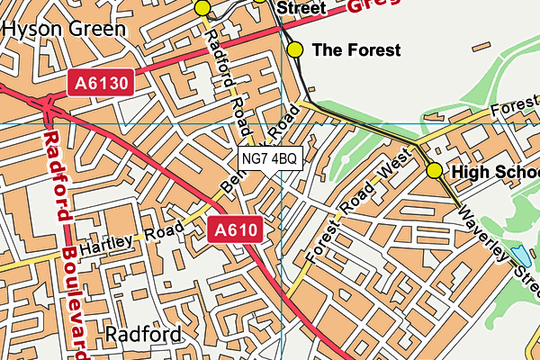 NG7 4BQ map - OS VectorMap District (Ordnance Survey)