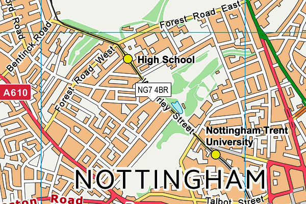 NG7 4BR map - OS VectorMap District (Ordnance Survey)