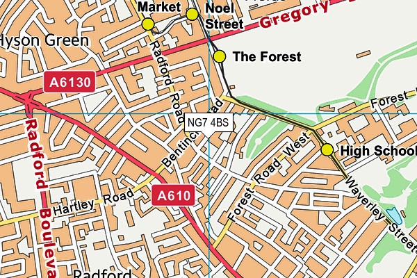 NG7 4BS map - OS VectorMap District (Ordnance Survey)