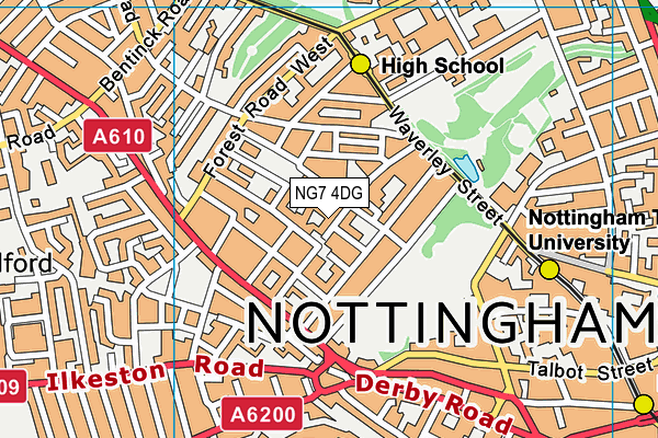 NG7 4DG map - OS VectorMap District (Ordnance Survey)