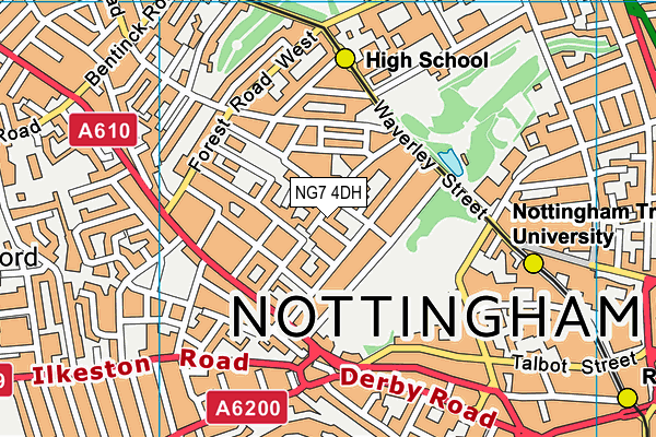 NG7 4DH map - OS VectorMap District (Ordnance Survey)