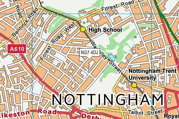 NG7 4DJ map - OS VectorMap District (Ordnance Survey)