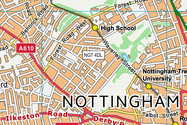 NG7 4DL map - OS VectorMap District (Ordnance Survey)
