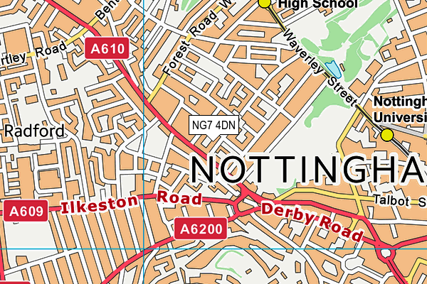 NG7 4DN map - OS VectorMap District (Ordnance Survey)