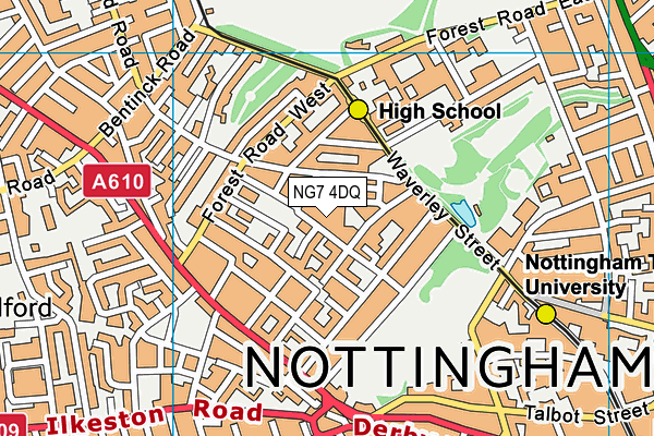 NG7 4DQ map - OS VectorMap District (Ordnance Survey)