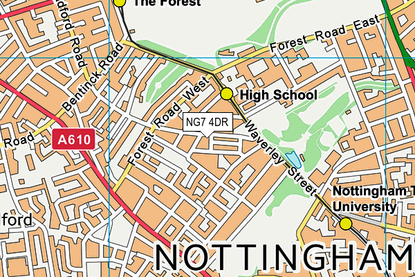 NG7 4DR map - OS VectorMap District (Ordnance Survey)