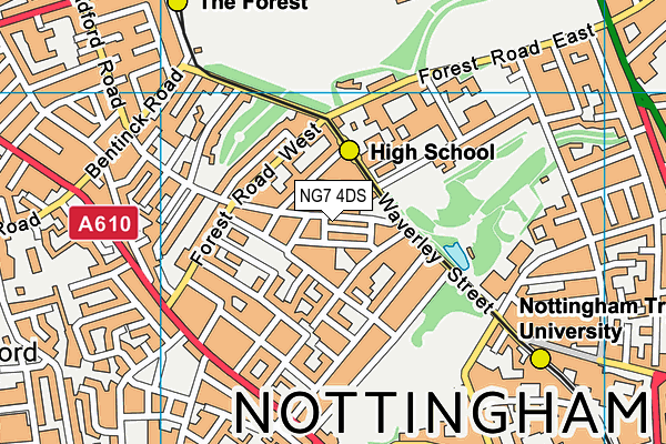 NG7 4DS map - OS VectorMap District (Ordnance Survey)