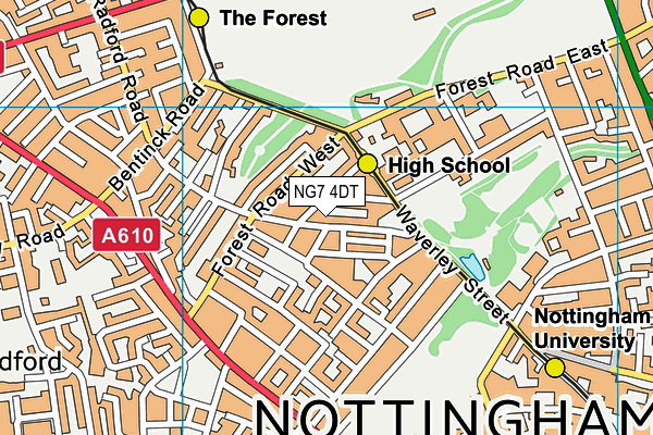 NG7 4DT map - OS VectorMap District (Ordnance Survey)