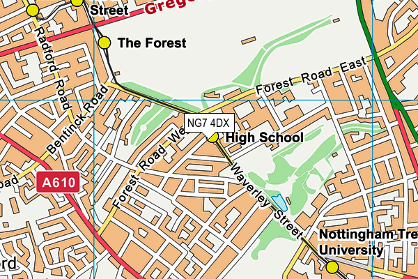 NG7 4DX map - OS VectorMap District (Ordnance Survey)