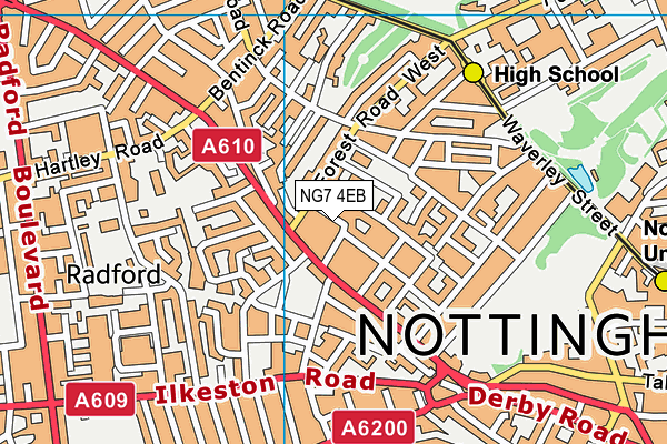NG7 4EB map - OS VectorMap District (Ordnance Survey)