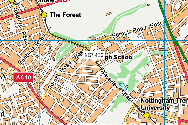 NG7 4EG map - OS VectorMap District (Ordnance Survey)