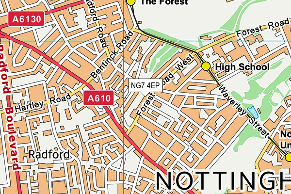 NG7 4EP map - OS VectorMap District (Ordnance Survey)