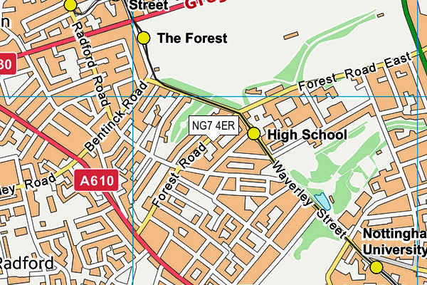 NG7 4ER map - OS VectorMap District (Ordnance Survey)