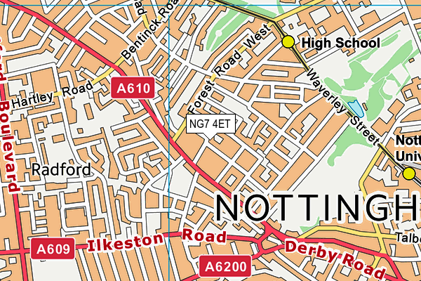 NG7 4ET map - OS VectorMap District (Ordnance Survey)