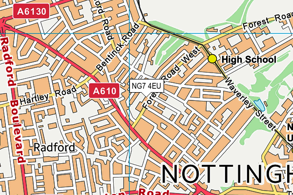 NG7 4EU map - OS VectorMap District (Ordnance Survey)