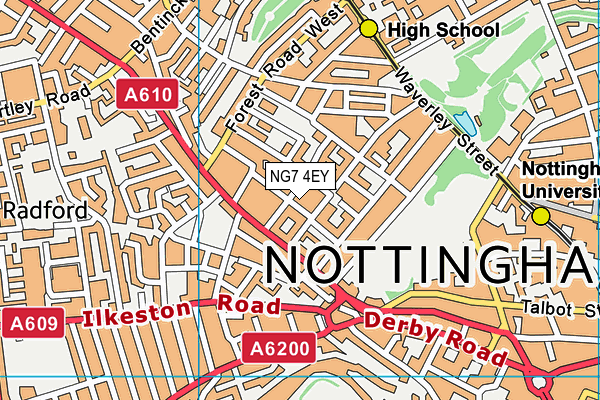 NG7 4EY map - OS VectorMap District (Ordnance Survey)