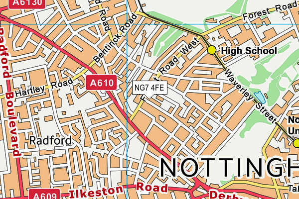 NG7 4FE map - OS VectorMap District (Ordnance Survey)