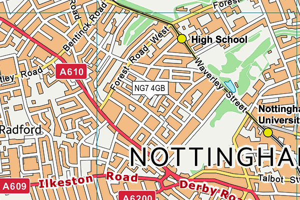 NG7 4GB map - OS VectorMap District (Ordnance Survey)