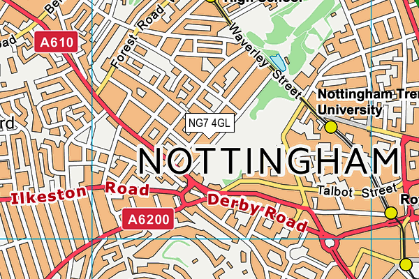 NG7 4GL map - OS VectorMap District (Ordnance Survey)