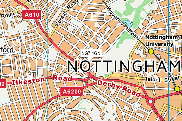 NG7 4GN map - OS VectorMap District (Ordnance Survey)