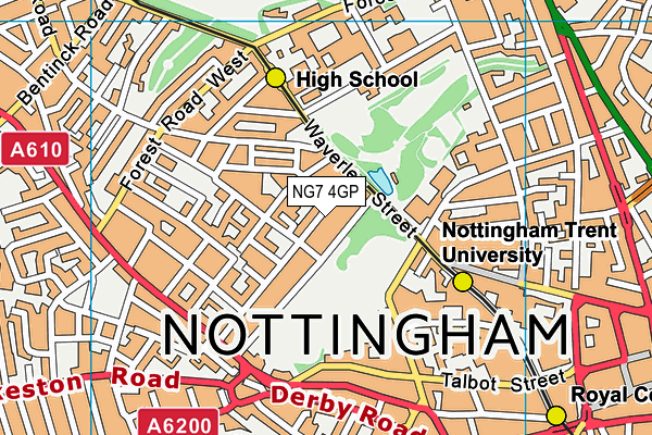 NG7 4GP map - OS VectorMap District (Ordnance Survey)