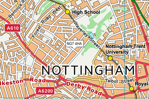 NG7 4HA map - OS VectorMap District (Ordnance Survey)