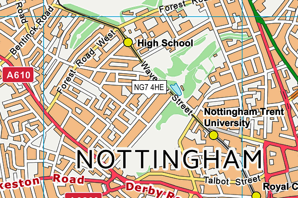 NG7 4HE map - OS VectorMap District (Ordnance Survey)