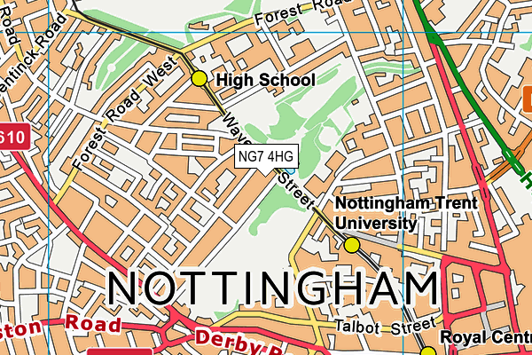 NG7 4HG map - OS VectorMap District (Ordnance Survey)