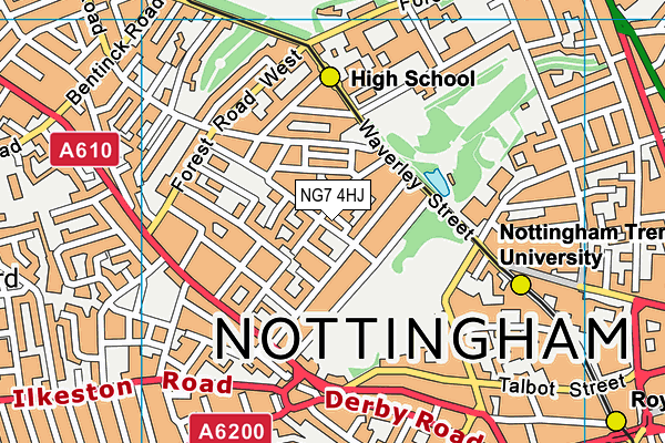 NG7 4HJ map - OS VectorMap District (Ordnance Survey)