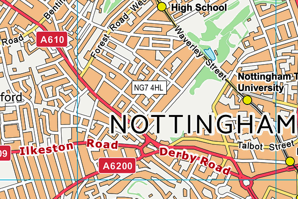 NG7 4HL map - OS VectorMap District (Ordnance Survey)