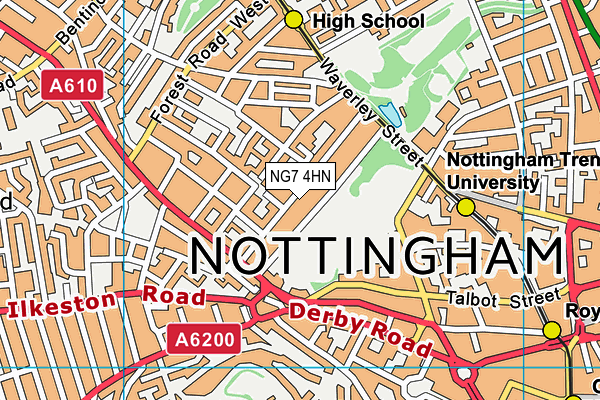 NG7 4HN map - OS VectorMap District (Ordnance Survey)