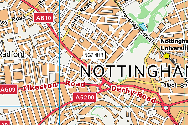 NG7 4HR map - OS VectorMap District (Ordnance Survey)