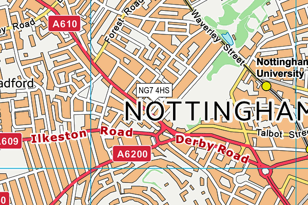 NG7 4HS map - OS VectorMap District (Ordnance Survey)