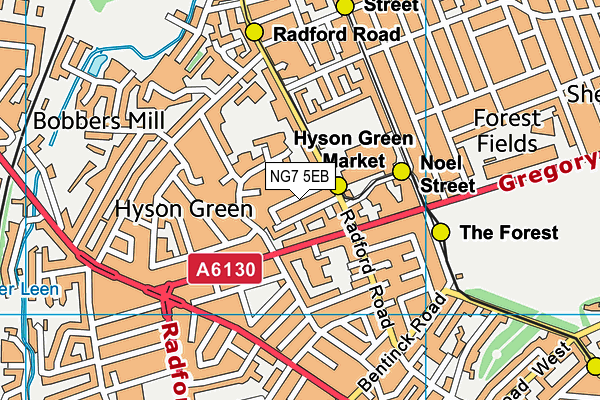 NG7 5EB map - OS VectorMap District (Ordnance Survey)