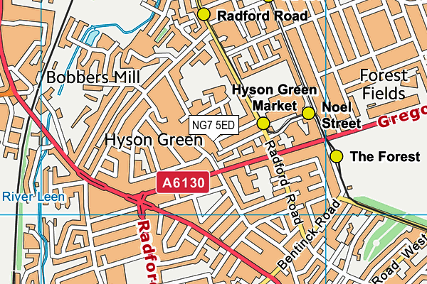 NG7 5ED map - OS VectorMap District (Ordnance Survey)