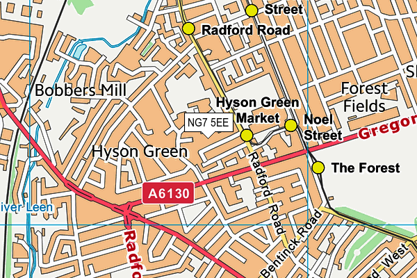 NG7 5EE map - OS VectorMap District (Ordnance Survey)