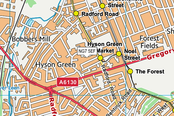 NG7 5EF map - OS VectorMap District (Ordnance Survey)