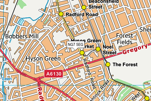 NG7 5EG map - OS VectorMap District (Ordnance Survey)