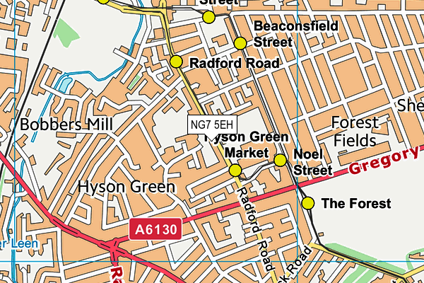 Radford Football Club map (NG7 5EH) - OS VectorMap District (Ordnance Survey)