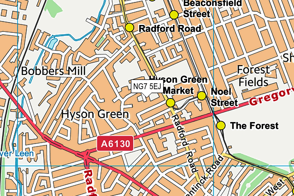 NG7 5EJ map - OS VectorMap District (Ordnance Survey)