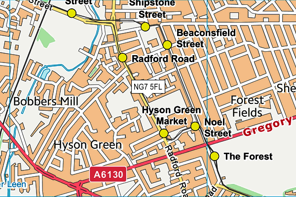 NG7 5FL map - OS VectorMap District (Ordnance Survey)