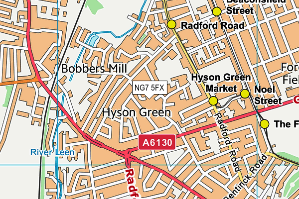 NG7 5FX map - OS VectorMap District (Ordnance Survey)