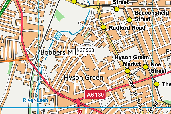 NG7 5GB map - OS VectorMap District (Ordnance Survey)